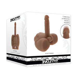 NO ETA Evolved Easy Rider Thrusting & Vibrating Life-Like Dildo - Dark