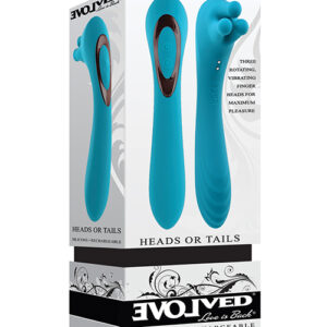 Evolved Heads or Tails Rechargeable Vibrator - Teal