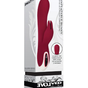Evolved Inflatable Bunny Dual Stim Rechargeable - Burgundy