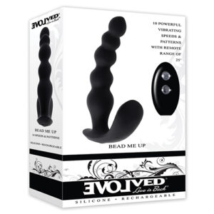 Evolved Bead Me Up Curved Anal Vibrator w/Remote Control - Black