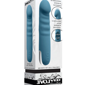 Evolved Queen of All Trades Thrusting & Rotating Vibrator - Teal