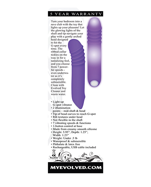 Evolved The G-Rave Light Up Vibrator - Purple - Image 3