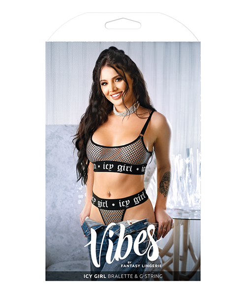 Vibes Icy Girl Metallic Fishnet Bralette & G-String Black L/XL - Image 4