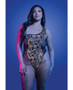 Luminescent Flash Reflective Floral Print Teddy - Black QN