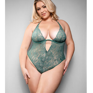 Temptress Aerin Lace Teddy w/Removable Chain - Green 1X/2X