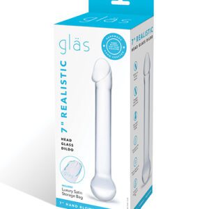 Glas 7" Realistic Head Glass Dildo - Clear