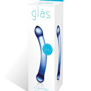Glas 6" Curved G-Spot Glass Dildo - Blue