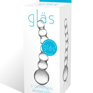 Glas 5" Curved Glass Beaded Dildo