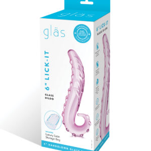 Glas 6" Lick-it Glass Dildo - Pink