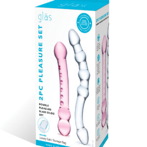 Glas 2 pc Double Pleasure Glass Dildo Set