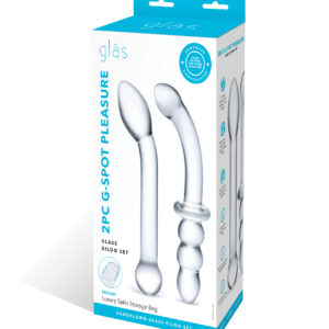 Glas 2 pc G-Spot Pleasure Glass Dildo Set - Clear