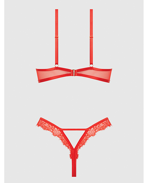 Nadia Lace & Mesh Cutout Teddy - Grenadine Dark Orange SM - Image 4