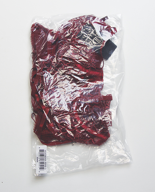 Eden Embroidered Lace & Mesh Teddy w/Garters - Dark Red 3X/4X - Image 3