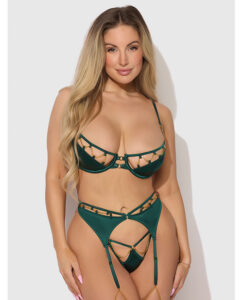 Evangeline Satin & Chain Push Up Bra