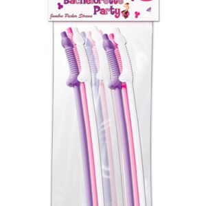 Bachelorette Party Pecker Sipping Straws - Assorted Colors Pack of 10
