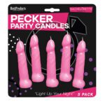 Bachelorette Party Pecker Party Candles - Pink Pack of 5