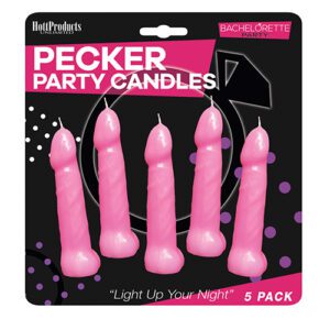 Bachelorette Party Pecker Party Candles - Pink Pack of 5