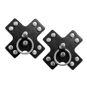 Nipplicious Seducer Leather Pasties w/Ring - Black