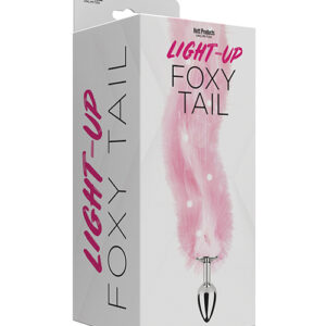 Foxy Tail Light Up Faux Fur Butt Plug - Pink