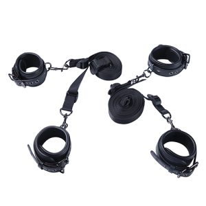 Kinky Play Box Luxury Bondage Bed Restraint Kit - Black