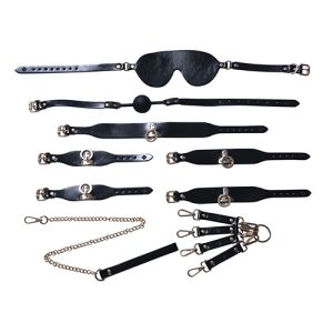 Kinky Play Box BDSM Kit 5 Piece Bondage Set - Black