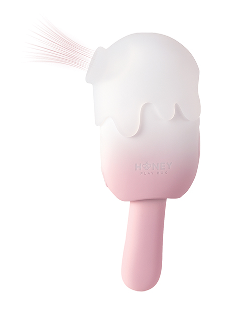 Bite Me Sucking, Tapping & Vibrating Cream Pop Stimulator - Pink/White - Image 3