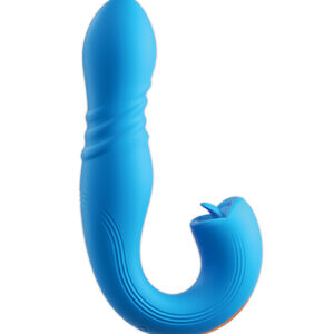 Joi Thrust 2 Thrusting G-Spot Vibrator & Clit Licker - Blue