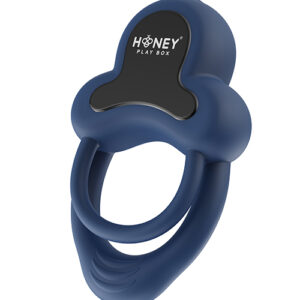 Anello Vibrating Double Cock Ring w/Clitoral Stimulator - Blue