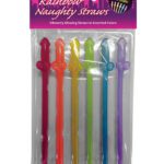 Naughty Glow in the Dark Rainbow Straws - Pack of 6