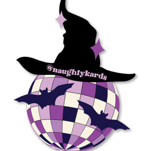 Halloween Witch Disco Ball Sticker - Pack of 3