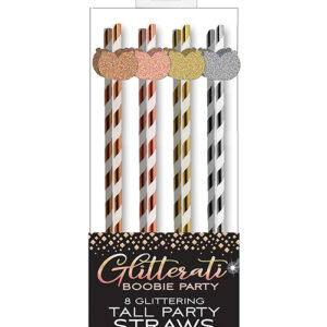Glitterati Boobie Party Tall Straws - Pack of 8