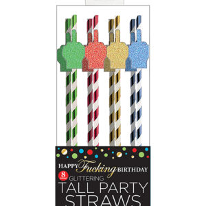 Happy Fucking Birthday Tall Straws - Pack of 8