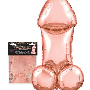 Glitterati Penis 3 ft Mylar Balloon - Rose Gold