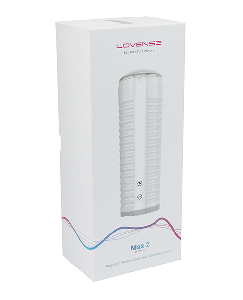 Lovense Max 2 Rechargeable Male Masturbator w/White Case - Clear Sleeve - Image 3
