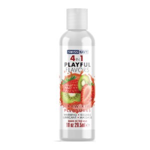 Swiss Navy 4 in 1 Playful Flavors Strawberry Kiwi Pleasure - 1 oz