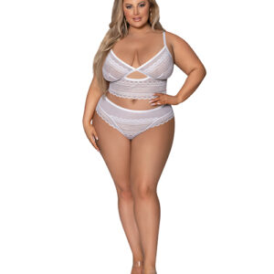 Modern Romance Bralette & Cheeky Hipster White 2X