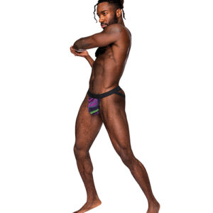 Galactic Sheer Poly Spandex Strappy Ring Jock Multi Color L/XL