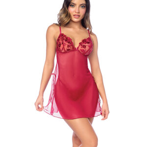 Luxe Babydoll w/Adjustable Straps & G-String - Red L/XL