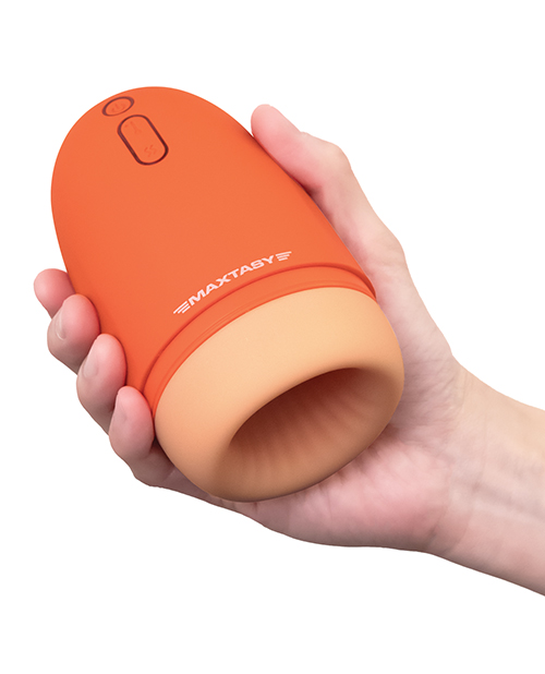 Maxtasy Stamina Master Heat up & Vibrating Stroker - Orange - Image 4