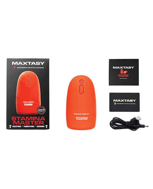 Maxtasy Stamina Master Heat up & Vibrating Stroker - Orange - Image 5