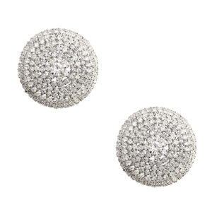 Neva Nude Burlesque Big O Crystal Jewel Reusable Silicone Pasties - Silver O/S