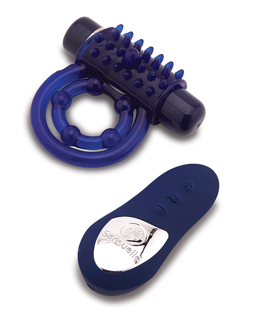 Nu Sensuelle Endure Ultra Flex Remote Control Rechargeable Bullet Ring - Blue - Image 4