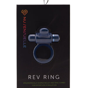 Nu Sensuelle Rev Silicone 7 Function Silicone Bullet Ring w/Flutter Tip - Navy
