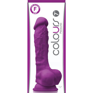 Colours Pleasures 7" Dong w/Balls & Suction Cup - Purple