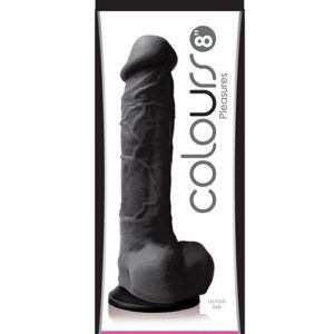 Colours Pleasures 8" Dildo w/Suction Cup - Black