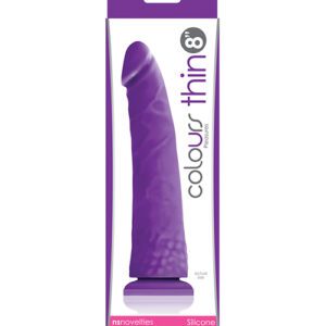 Colours Pleasures Thin 8" Dildo - Purple