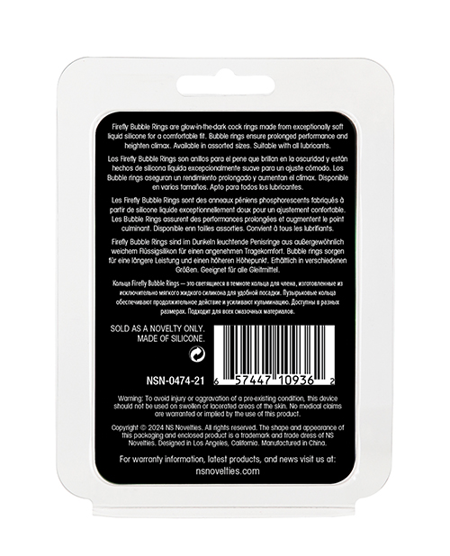 Firefly Glow in the Dark Bubble Cock Ring - Medium, White - Image 5