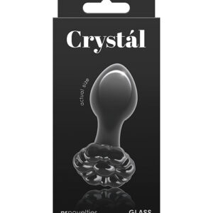 Crystal Flower Butt Plug - Black