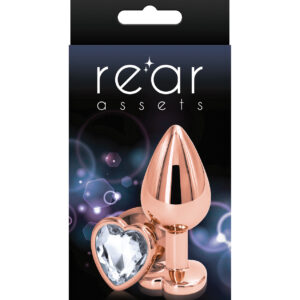 Rear Assets Rose Gold Heart Medium - Clear