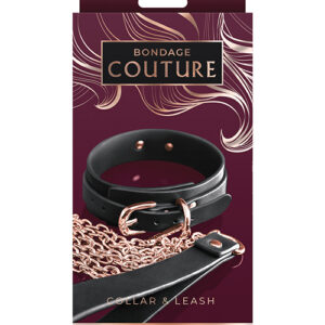 Bondage Couture Collar & Leash - Black